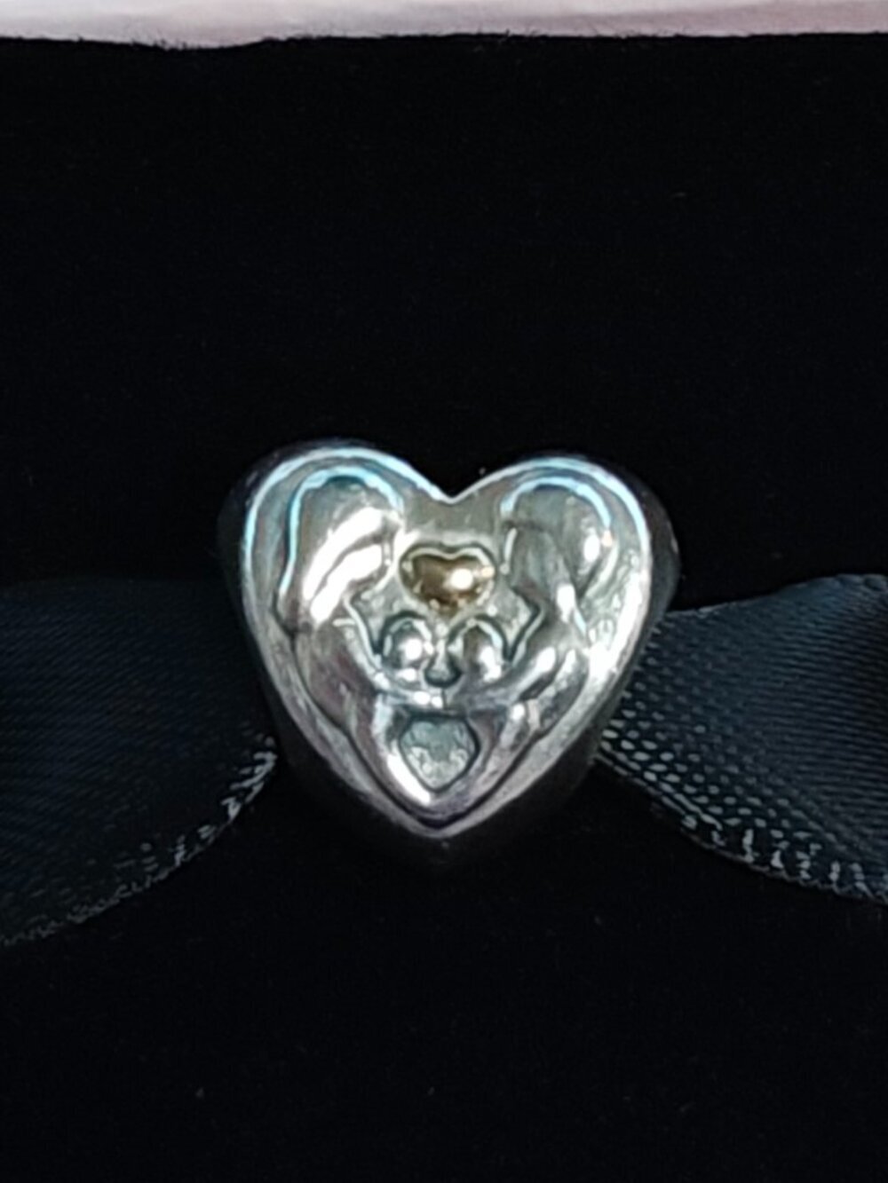Authentic Pandora Heart of the Family Charm – 791771 Two Tone Retired - Picture 10 of 13